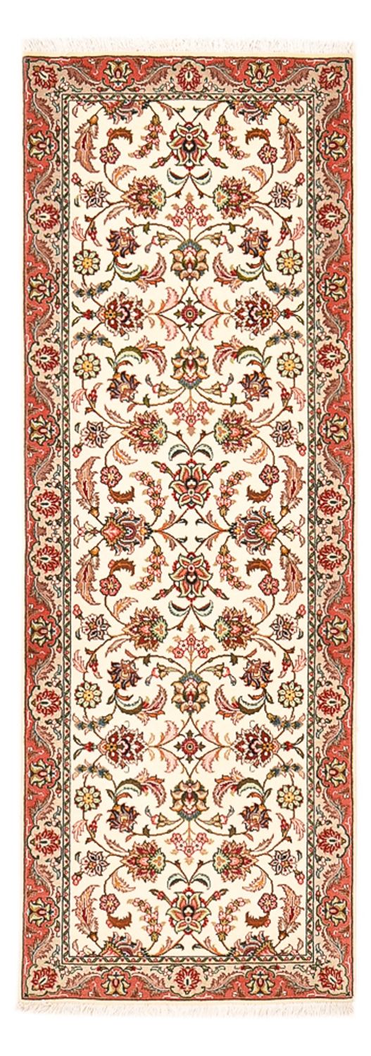 Biegacz Dywan perski - Tabriz - Królewski - 202 x 69 cm - kremowy