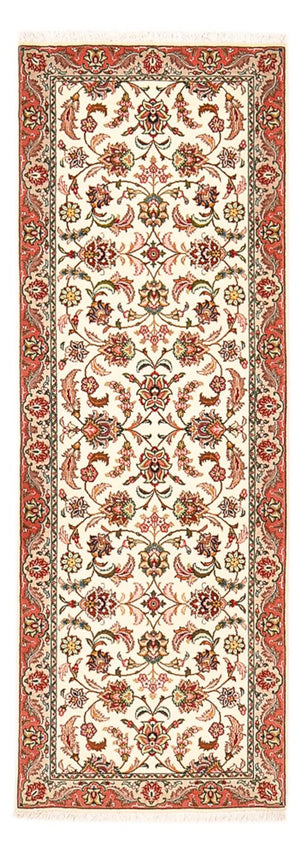 Biegacz Dywan perski - Tabriz - Królewski - 202 x 69 cm - kremowy