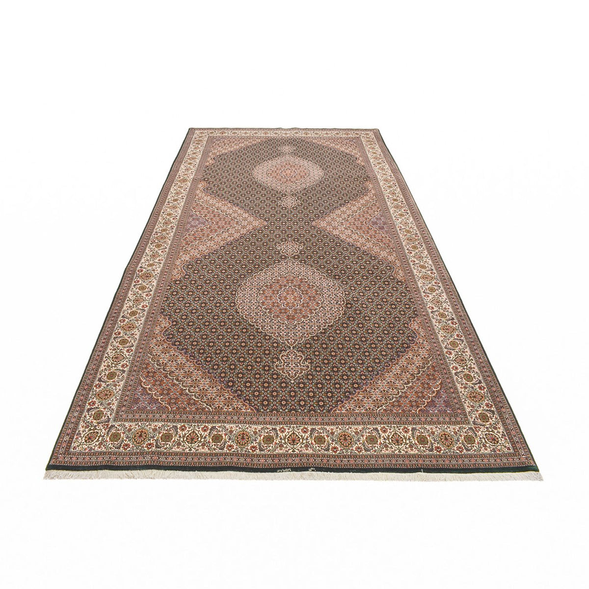 Biegacz Dywan perski - Tabriz - Premium - 404 x 203 cm - piaskowy