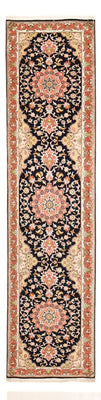 Biegacz Dywan perski - Tabriz - Premium - 308 x 74 cm - ciemnoniebieski