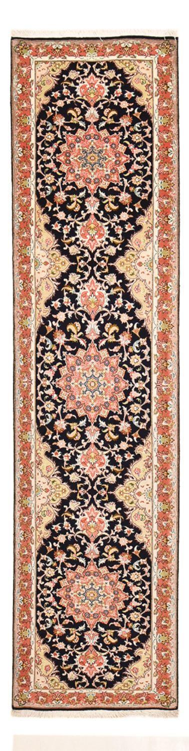 Biegacz Dywan perski - Tabriz - Premium - 308 x 74 cm - ciemnoniebieski
