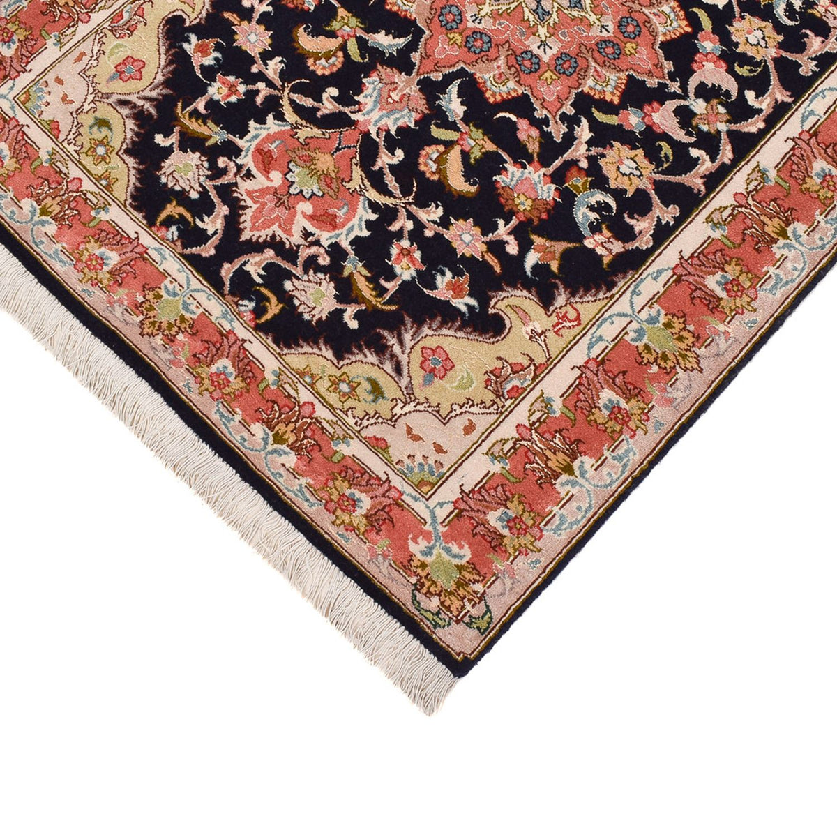 Biegacz Dywan perski - Tabriz - Premium - 308 x 74 cm - ciemnoniebieski