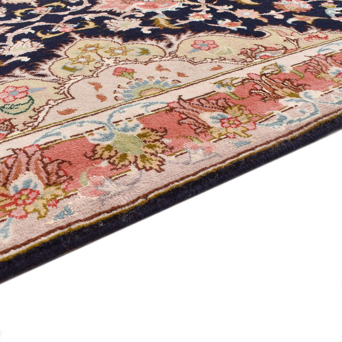 Biegacz Dywan perski - Tabriz - Premium - 308 x 74 cm - ciemnoniebieski