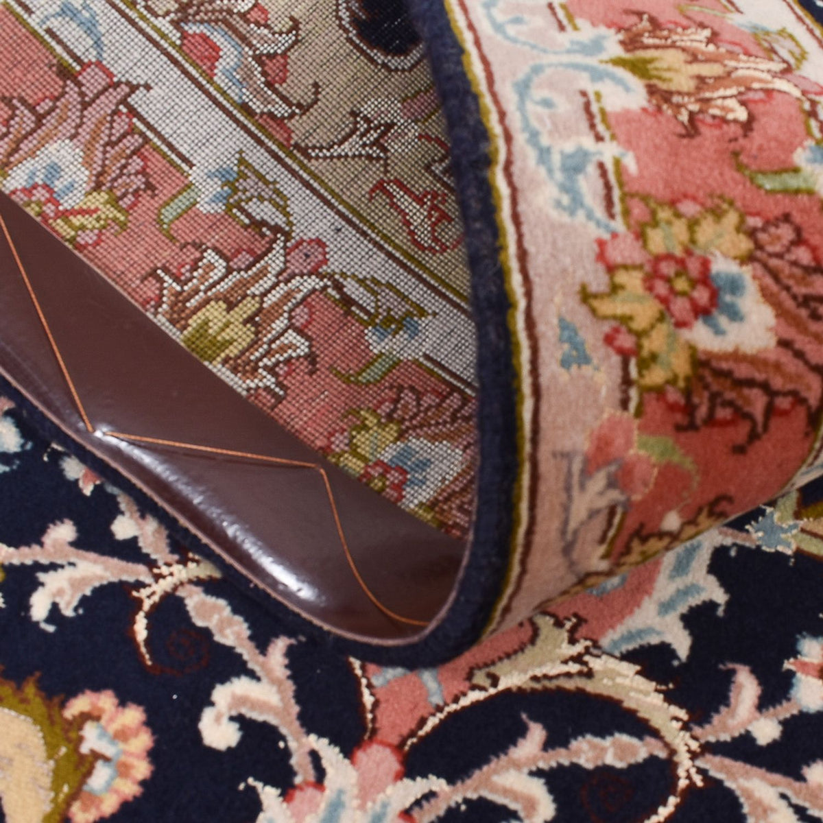 Biegacz Dywan perski - Tabriz - Premium - 308 x 74 cm - ciemnoniebieski