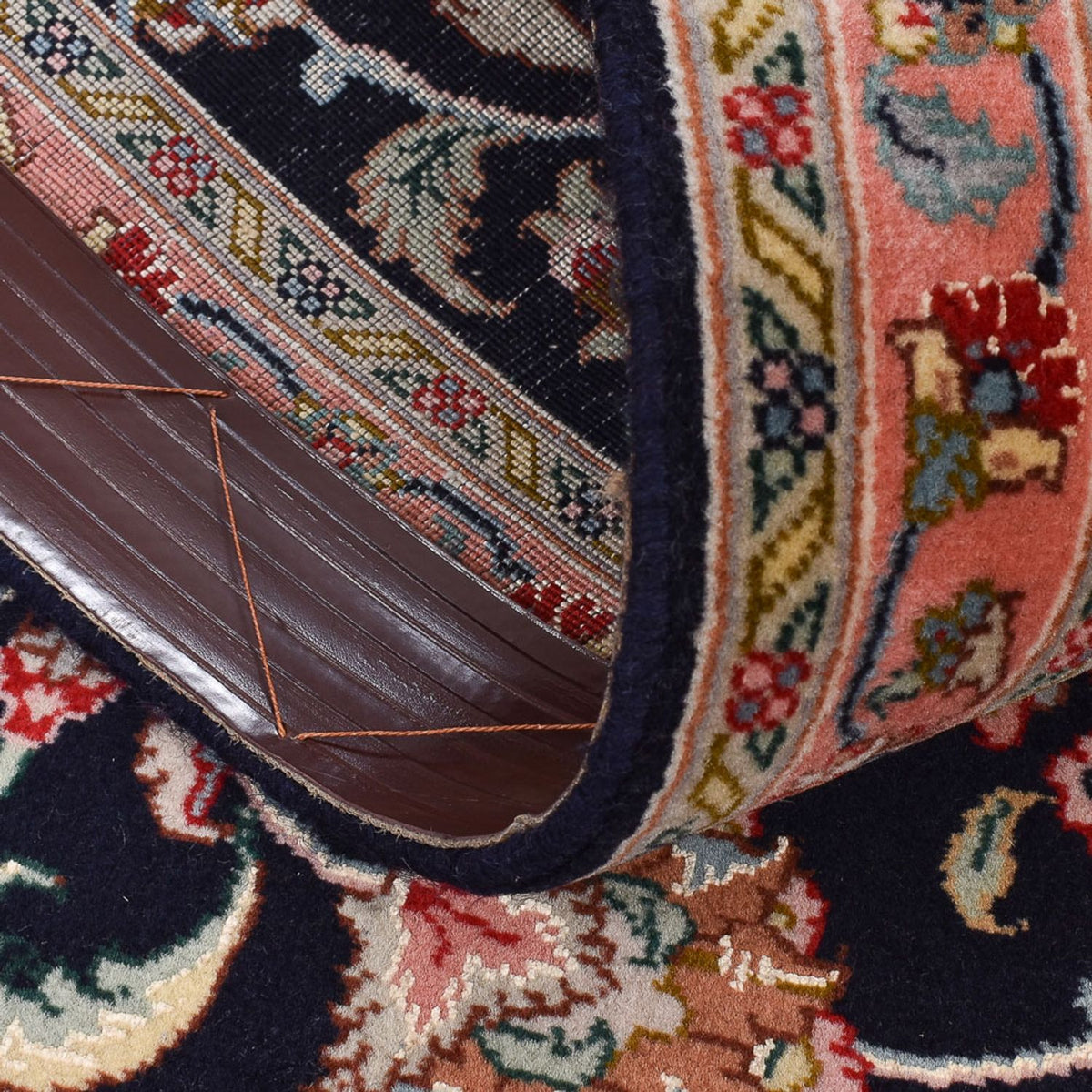 Biegacz Dywan perski - Tabriz - Premium - 300 x 66 cm - ciemnoniebieski