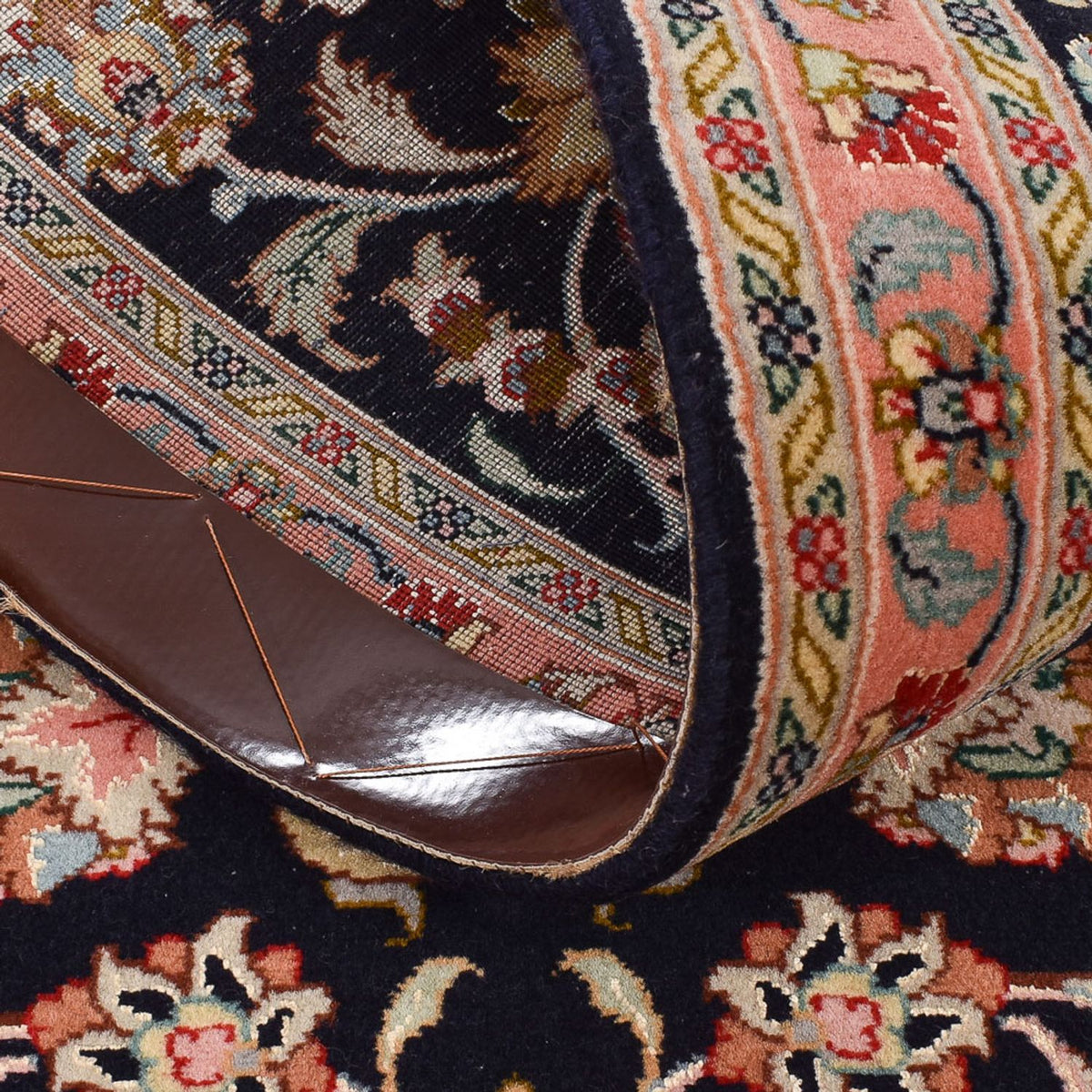 Biegacz Dywan perski - Tabriz - Premium - 300 x 67 cm - ciemnoniebieski