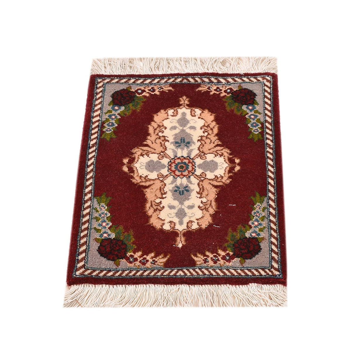 Dywan perski - Tabriz - Premium - 40 x 30 cm - ciemna czerwień
