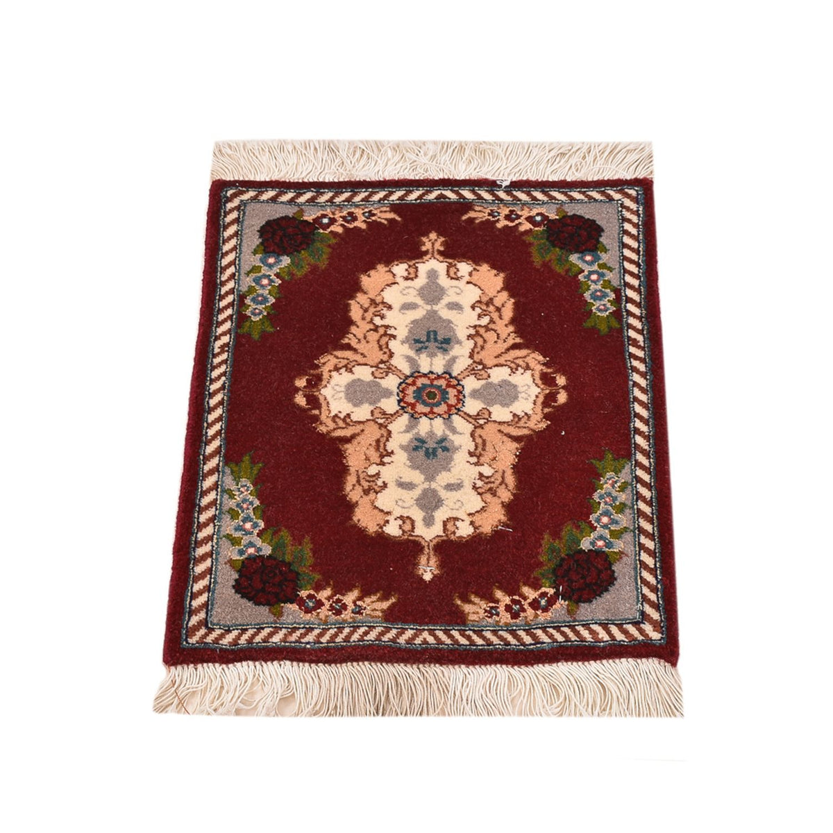 Dywan perski - Tabriz - Premium - 40 x 30 cm - ciemna czerwień