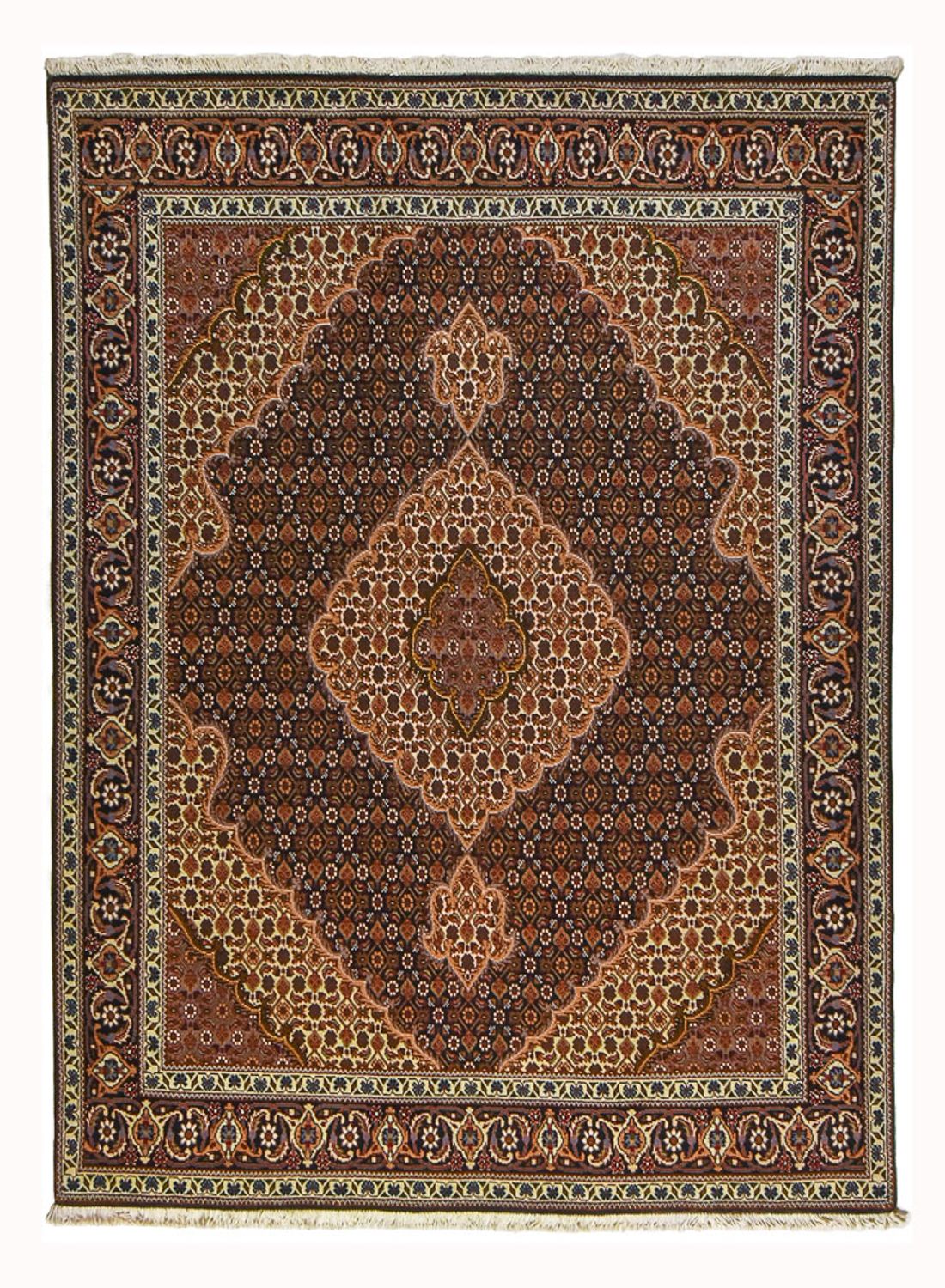 Dywan perski - Tabriz - Królewski - 202 x 152 cm - brązowy