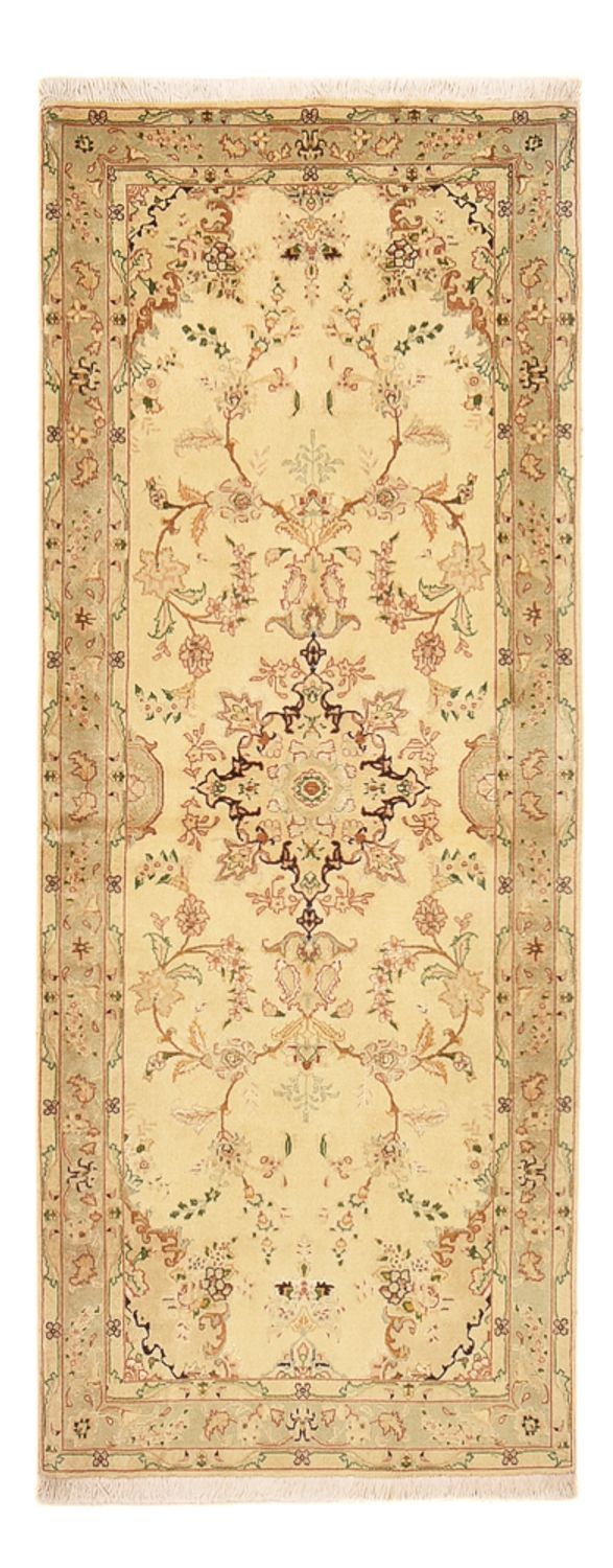 Biegacz Dywan perski - Tabriz - Królewski - 205 x 81 cm - beżowy