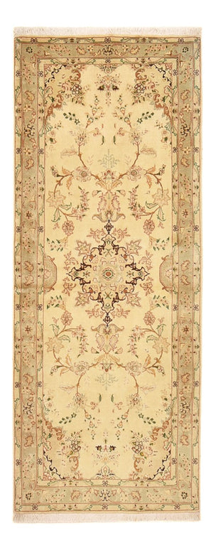 Biegacz Dywan perski - Tabriz - Królewski - 205 x 81 cm - beżowy