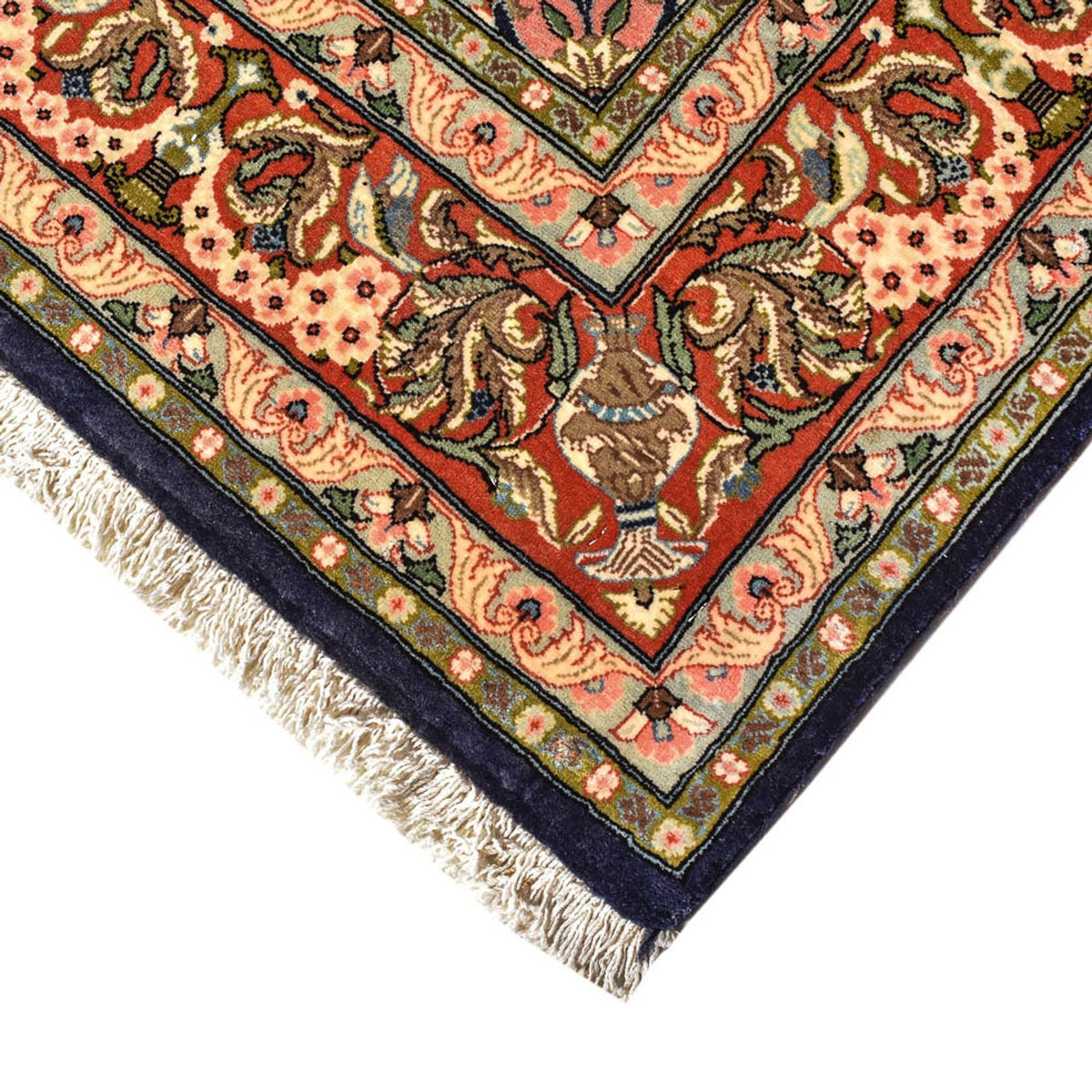 Perski dywan - Ghom - Królewski - 194 x 137 cm - ciemnoniebieski