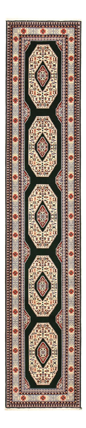 Biegacz Dywan perski - Tabriz - Premium - 370 x 75 cm - ciemnoniebieski