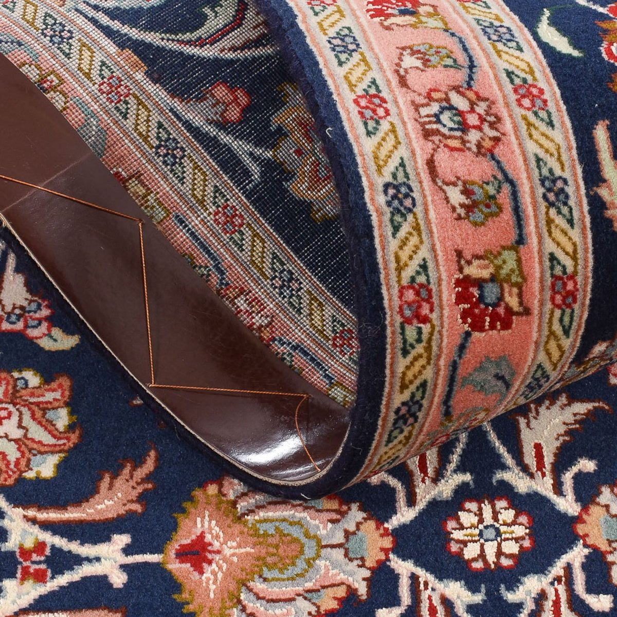 Biegacz Dywan perski - Tabriz - Premium - 300 x 68 cm - ciemnoniebieski