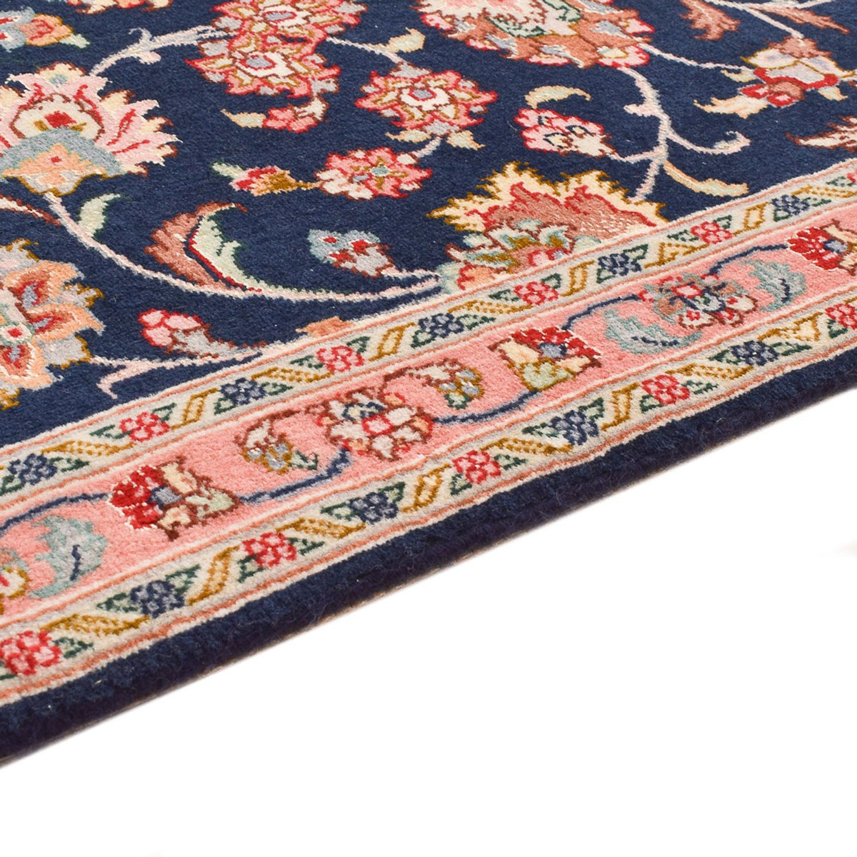 Biegacz Dywan perski - Tabriz - Premium - 293 x 65 cm - ciemnoniebieski