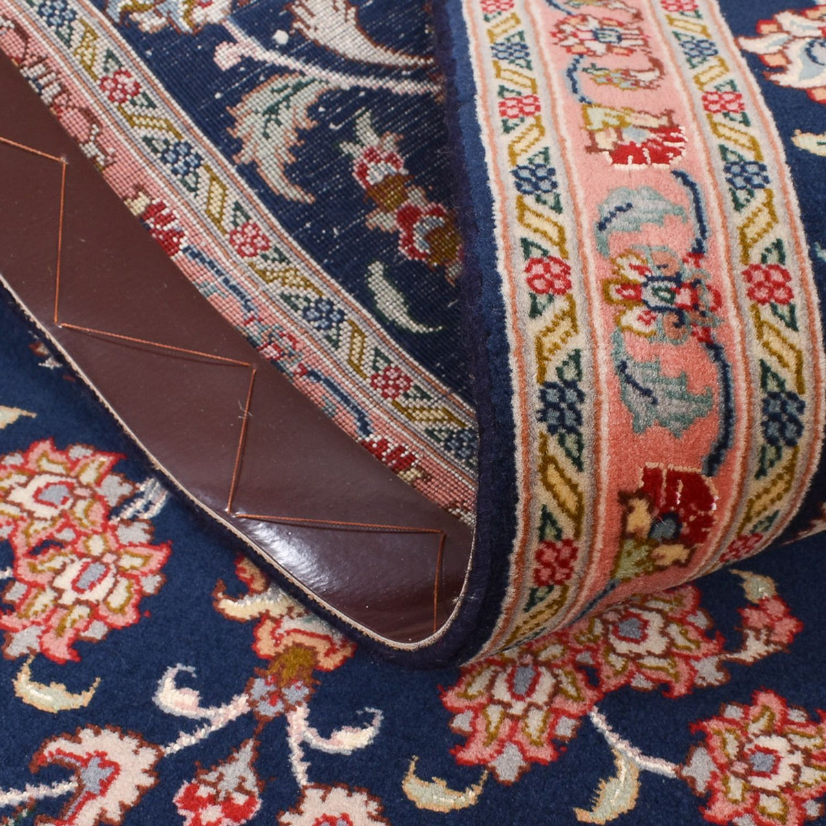 Biegacz Dywan perski - Tabriz - Premium - 293 x 65 cm - ciemnoniebieski