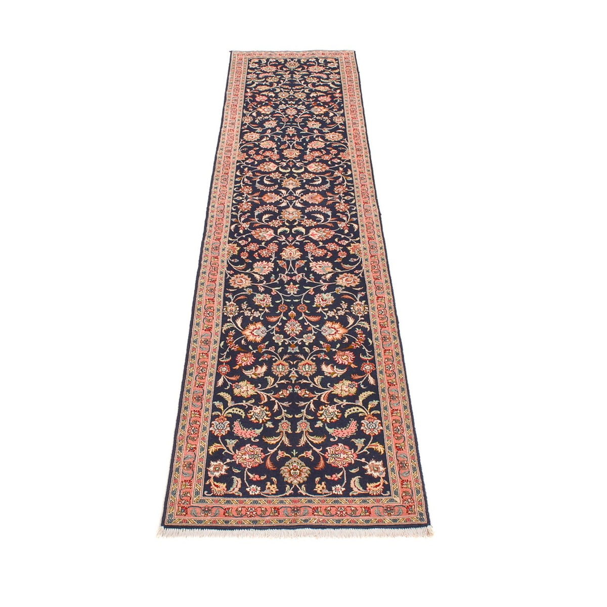 Biegacz Dywan perski - Tabriz - Premium - 293 x 65 cm - ciemnoniebieski