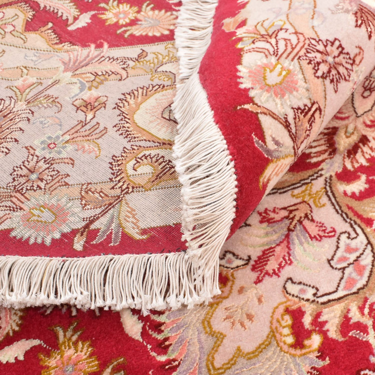 Dywan perski - Tabriz - Premium okrągły  - 200 x 200 cm - czerwony