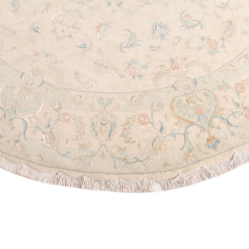 Dywan perski - Tabriz - Premium okrągły  - 250 x 250 cm - beżowy