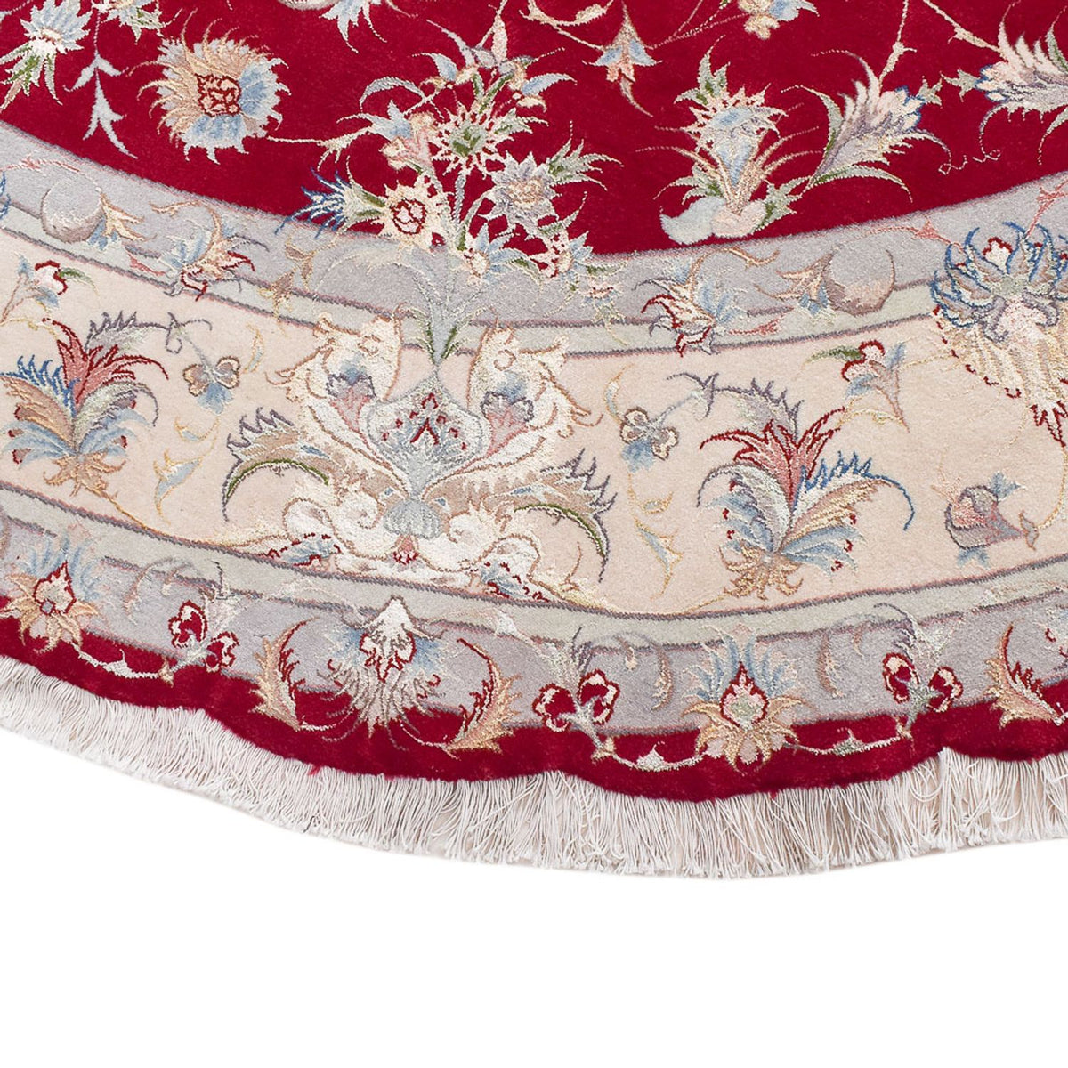 Dywan perski - Tabriz - Premium okrągły  - 250 x 250 cm - czerwony