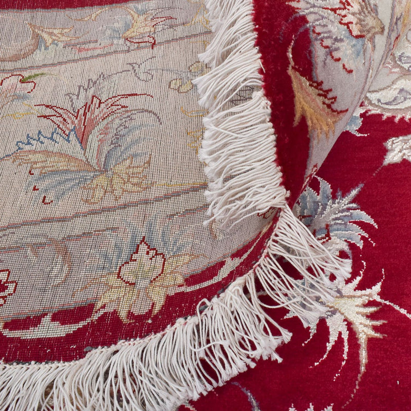 Dywan perski - Tabriz - Premium okrągły  - 250 x 250 cm - czerwony