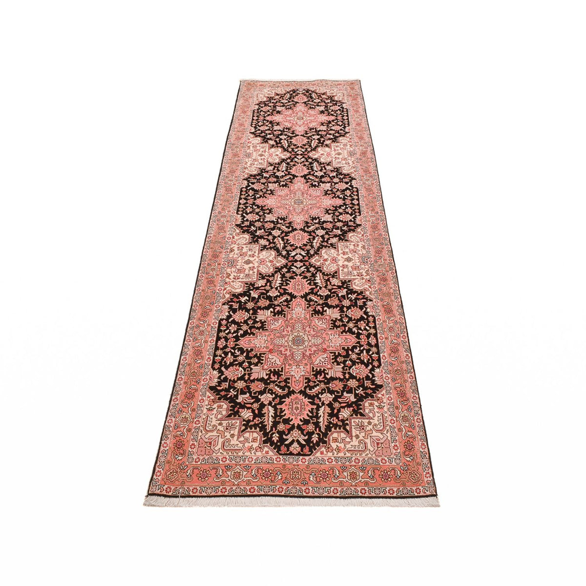 Biegacz Dywan perski - Tabriz - Premium - 350 x 91 cm - ciemnoniebieski