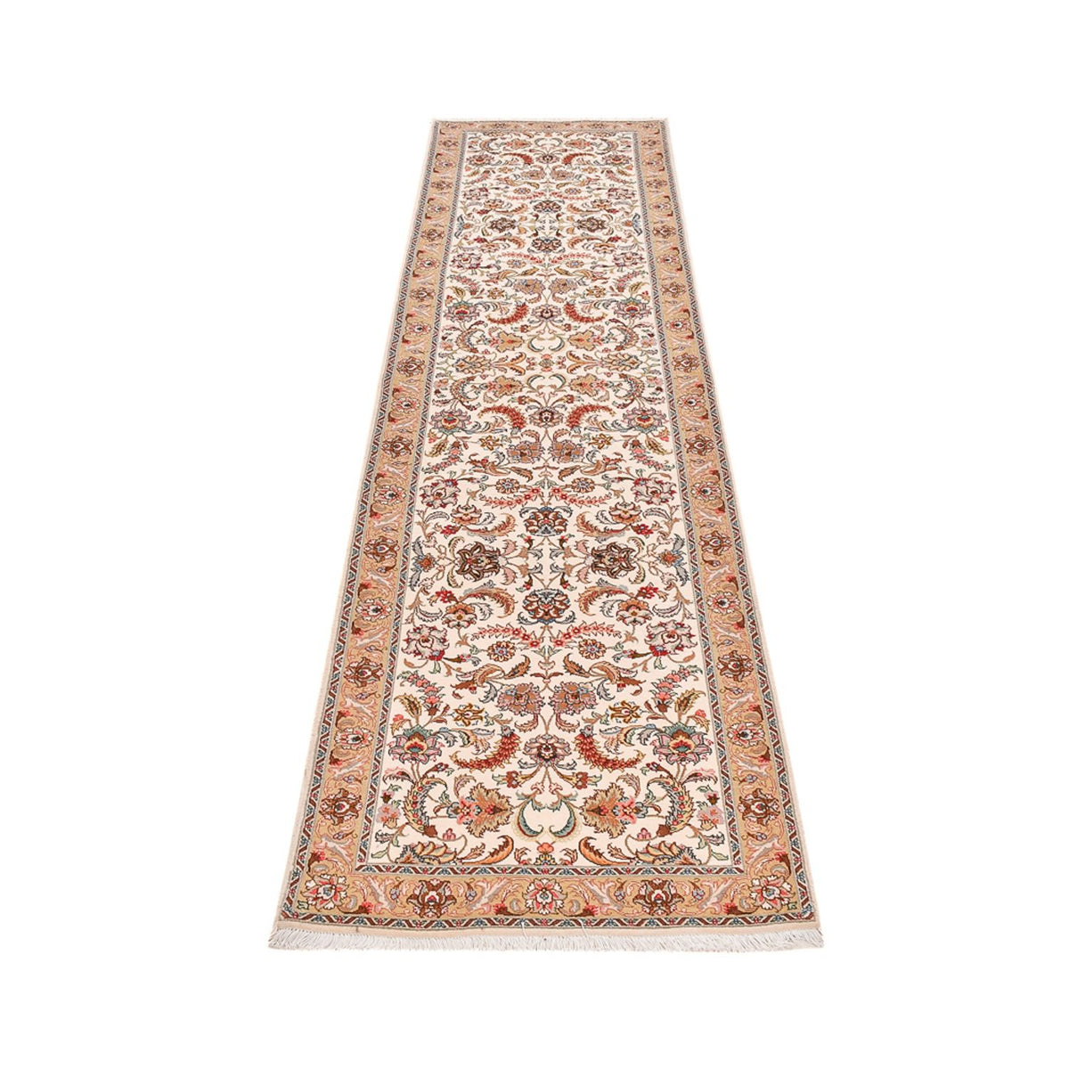 Biegacz Dywan perski - Tabriz - Premium - 307 x 79 cm - karmelowy
