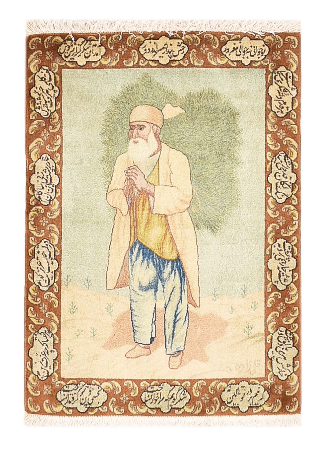 Dywan perski - Tabriz - Królewski - 73 x 56 cm - wielokolorowy