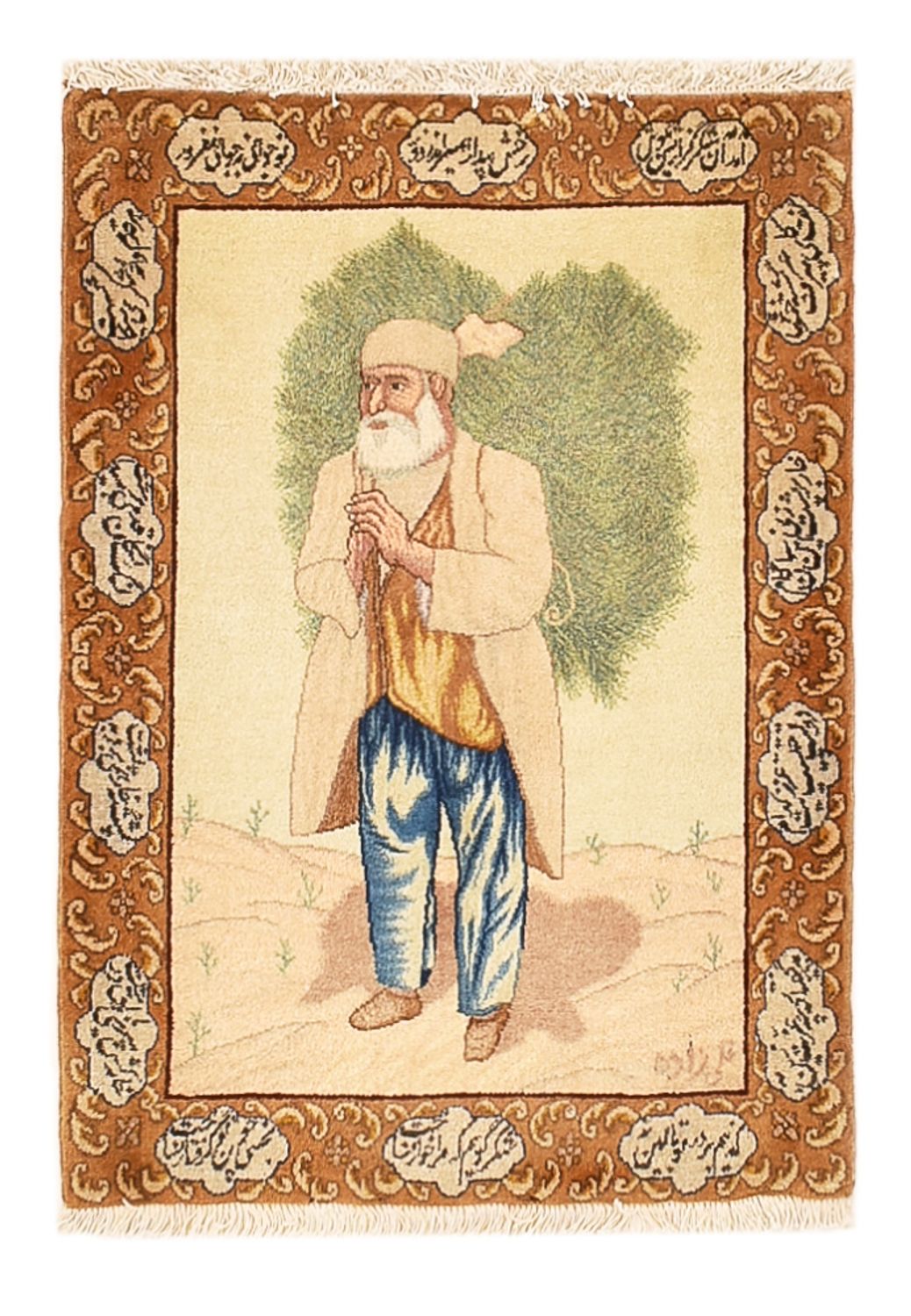 Dywan perski - Tabriz - Królewski - 73 x 56 cm - wielokolorowy