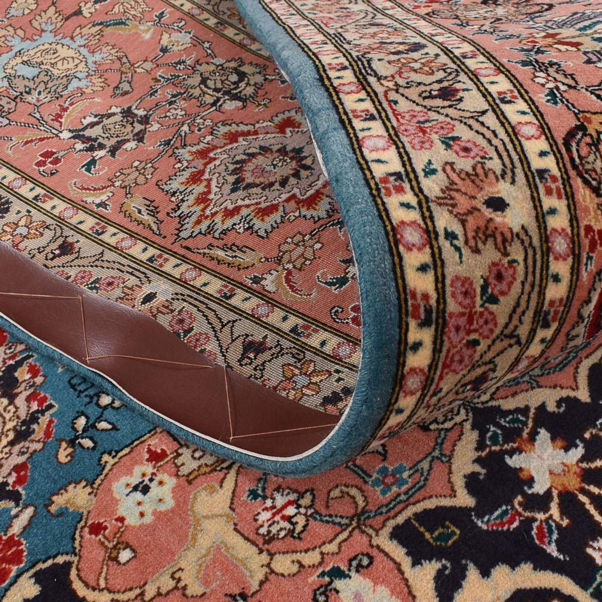 Dywan perski - Tabriz - Królewski - 352 x 253 cm - morski błękit