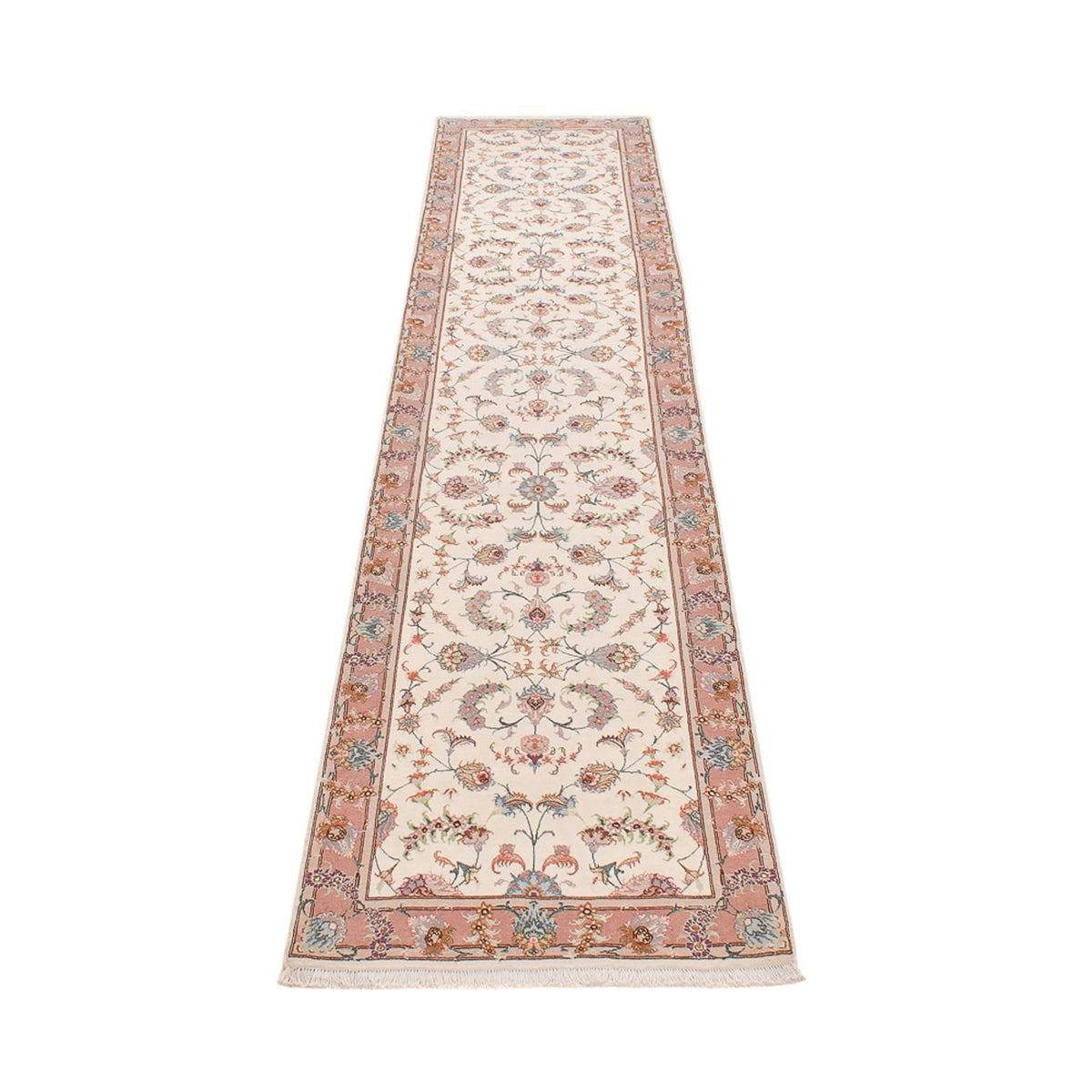 Biegacz Dywan perski - Tabriz - Premium - 347 x 77 cm - beżowy