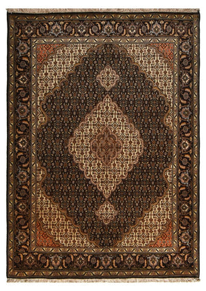 Dywan perski - Tabriz - Królewski - 205 x 146 cm - ciemnobrązowy