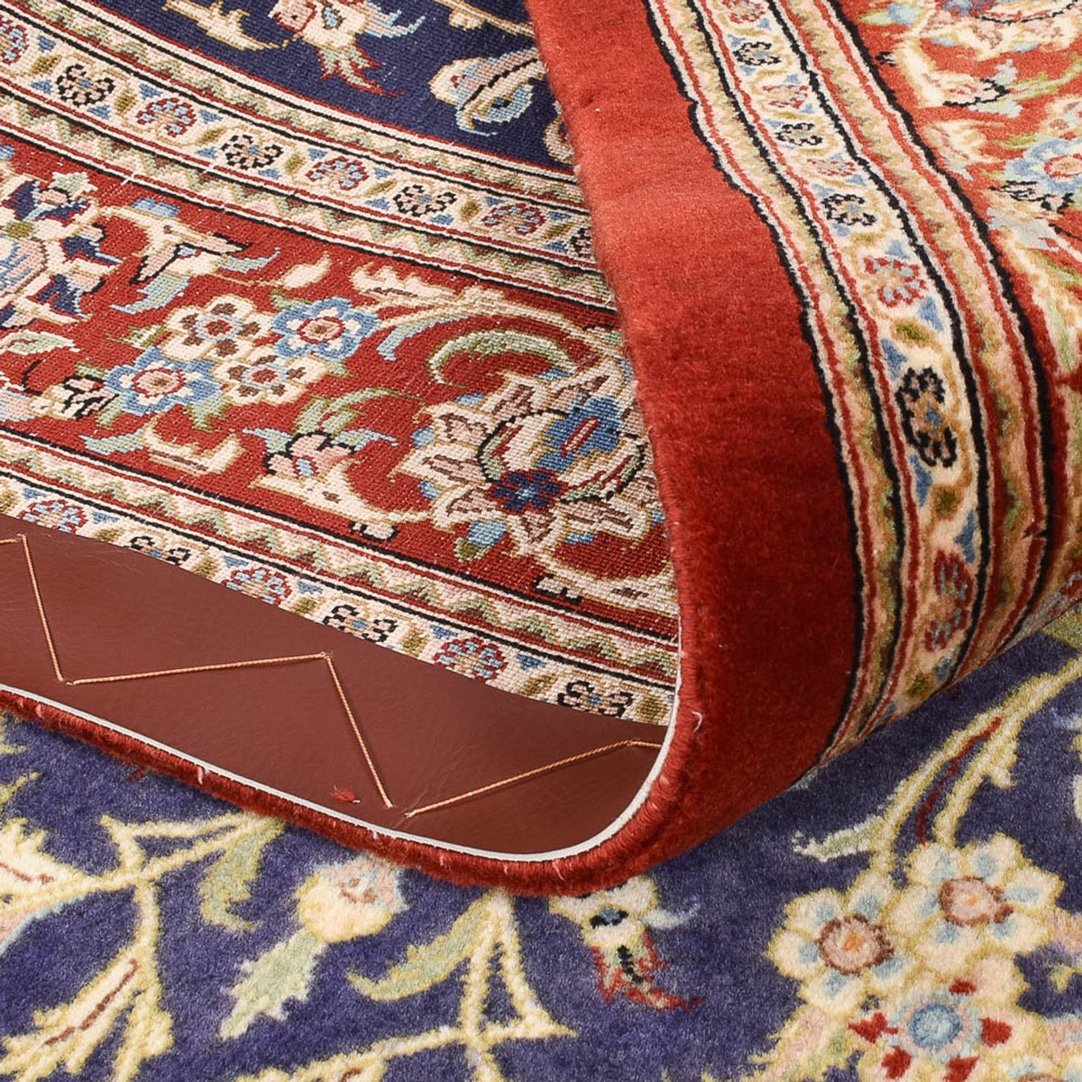 Perski dywan - Ghom - Królewski - 203 x 133 cm - ciemnoniebieski