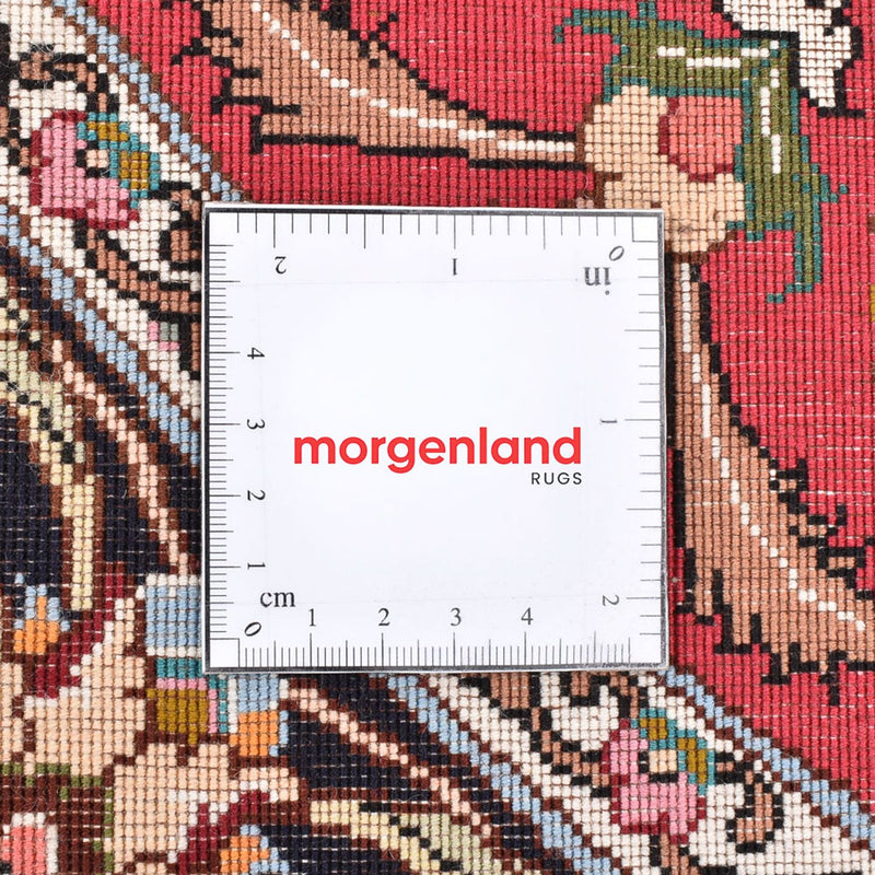 Dywan perski - Tabriz - Królewski okrągły  - 150 x 150 cm - czerwony