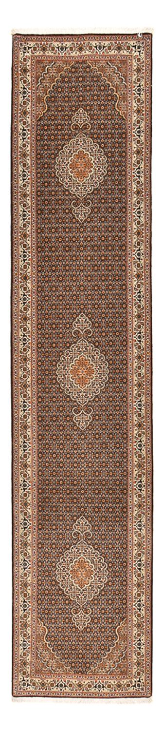 Biegacz Dywan perski - Tabriz - Królewski - 392 x 67 cm - ciemny beż