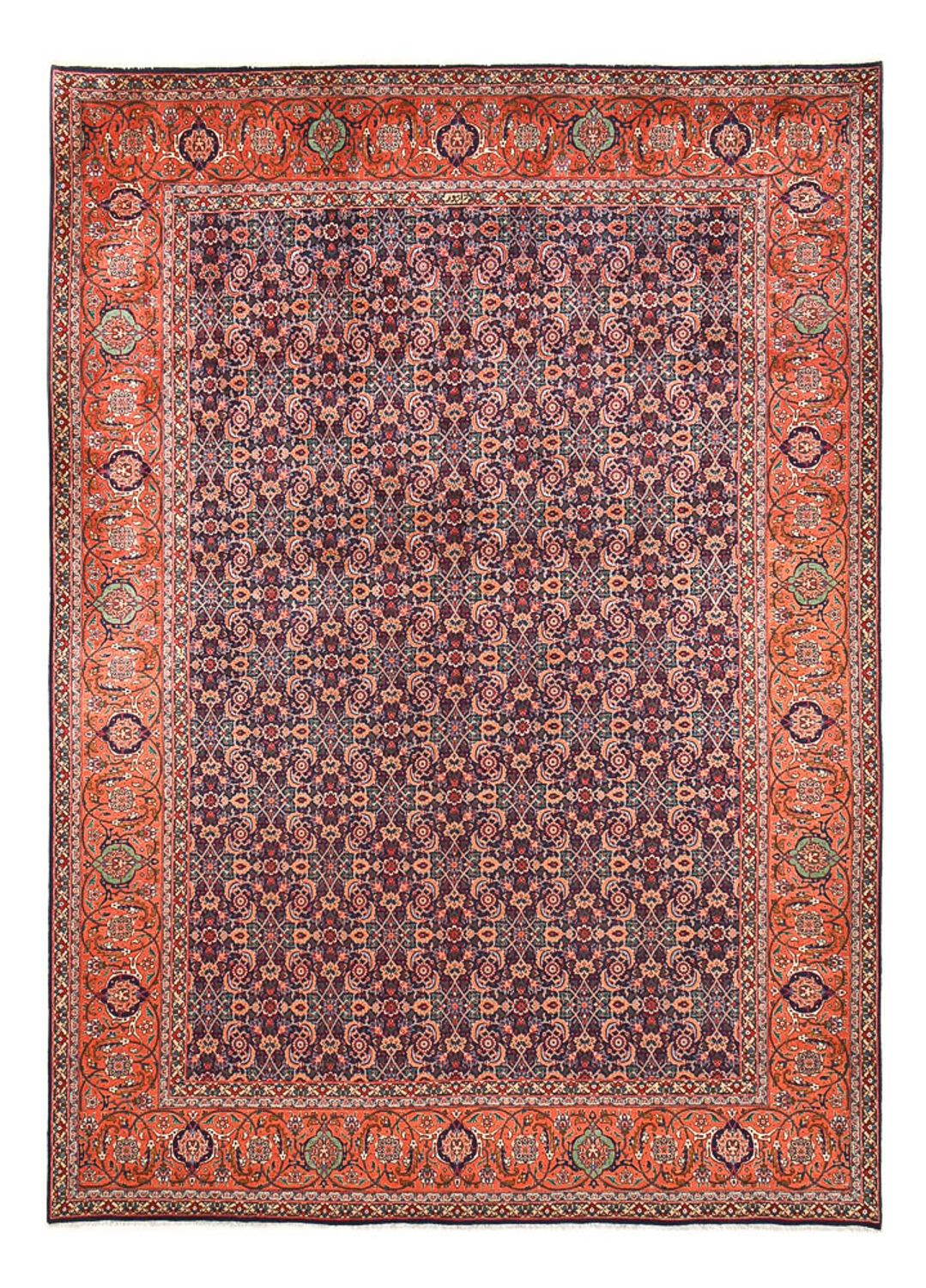 Dywan perski - Tabriz - Królewski - 373 x 278 cm - bordowa czerwień