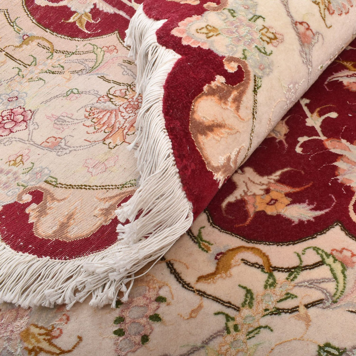 Dywan perski - Tabriz - Królewski okrągły  - 200 x 200 cm - wielokolorowy