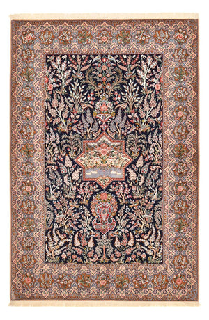 Dywan perski - Isfahan - Premium - 238 x 159 cm - ciemnoniebieski