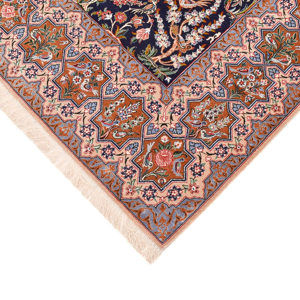 Dywan perski - Isfahan - Premium - 238 x 159 cm - ciemnoniebieski