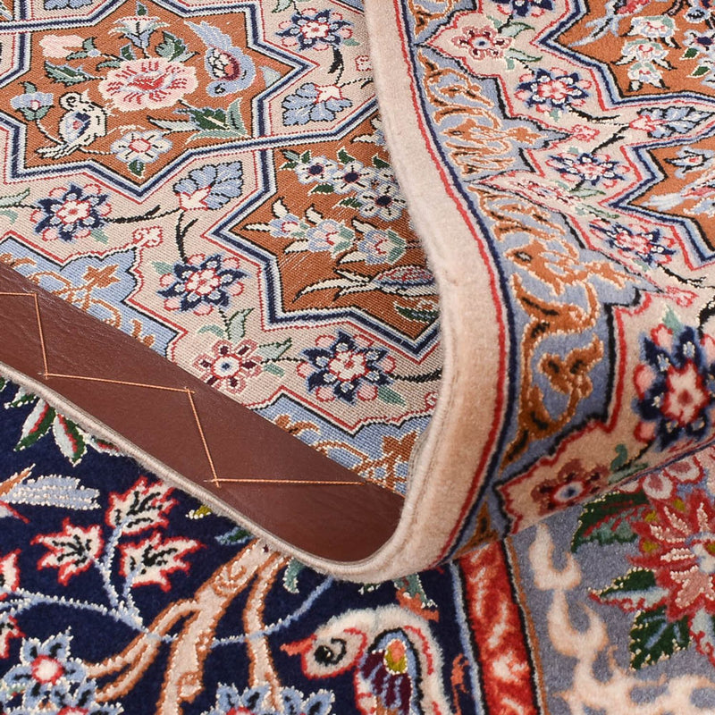 Dywan perski - Isfahan - Premium - 238 x 159 cm - ciemnoniebieski