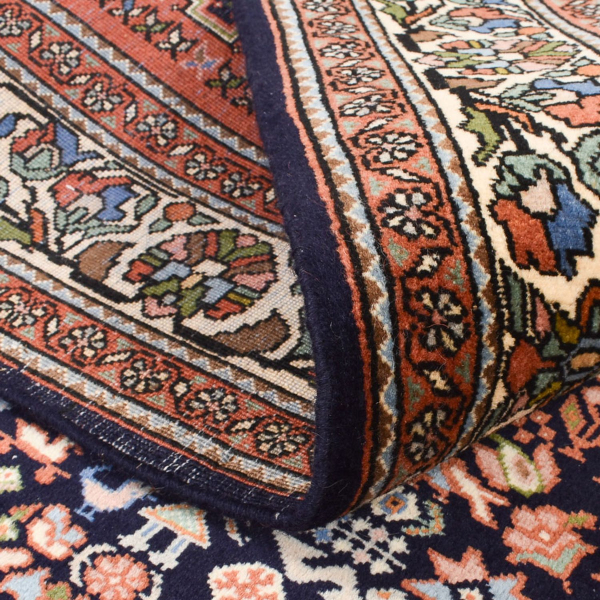 Biegacz Dywan Gabbeh - Kashkuli perski - 202 x 150 cm - ciemnoniebieski