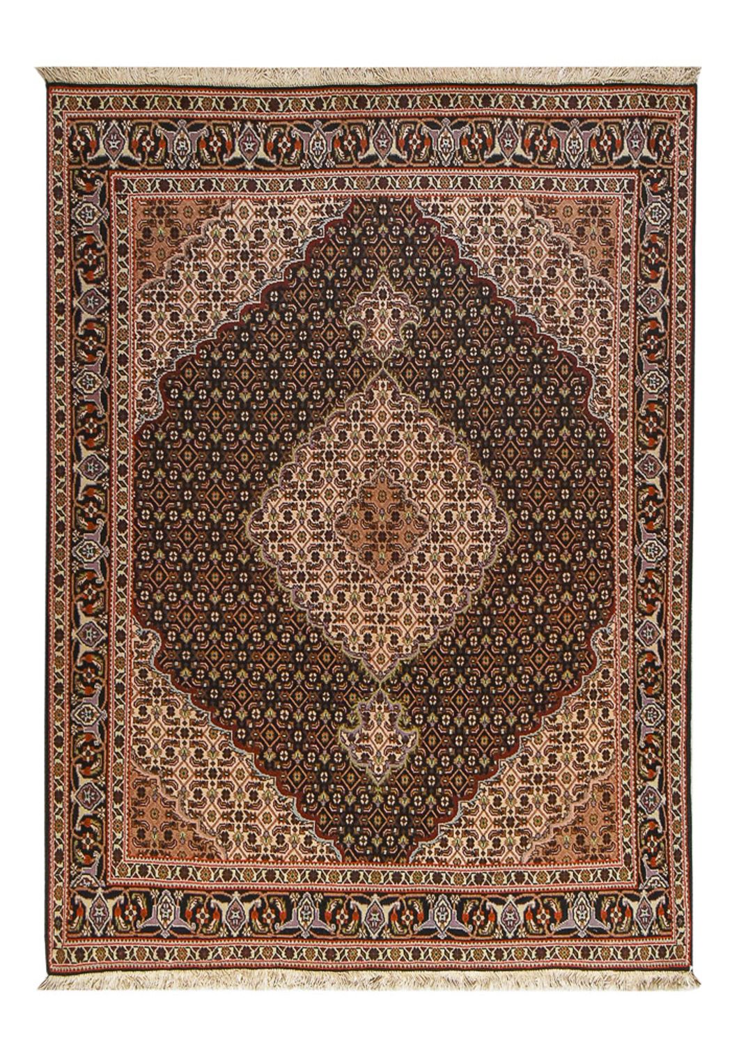 Dywan perski - Tabriz - Królewski - 207 x 148 cm - brązowy