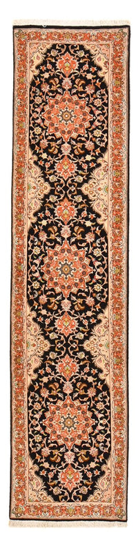 Biegacz Dywan perski - Tabriz - Królewski - 288 x 69 cm - ciemnoniebieski