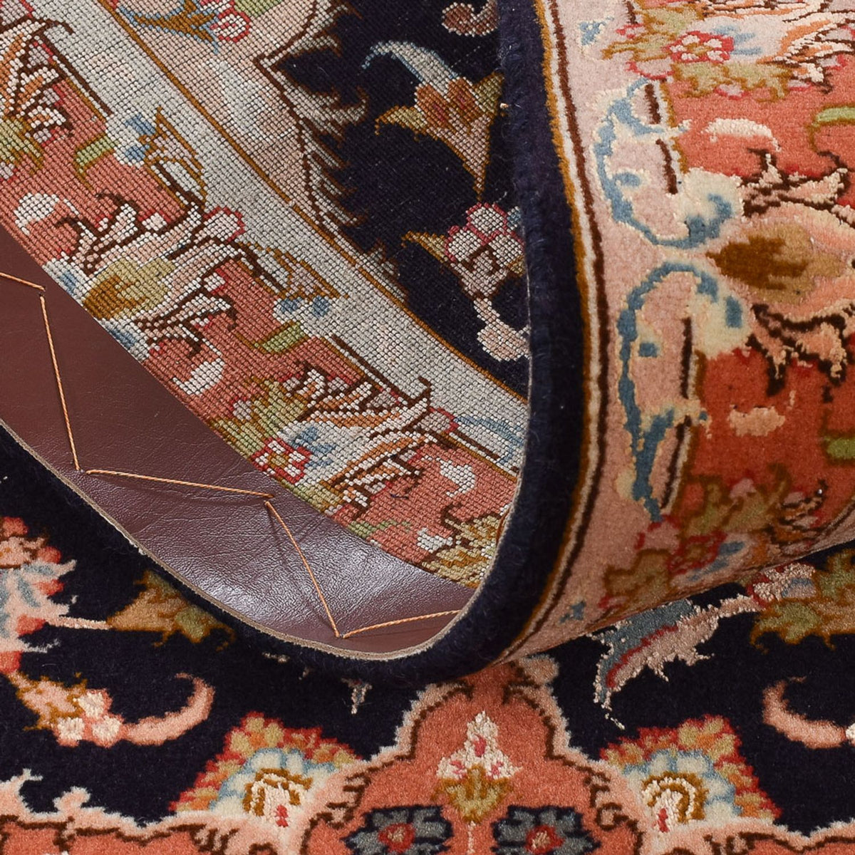 Biegacz Dywan perski - Tabriz - Królewski - 288 x 69 cm - ciemnoniebieski