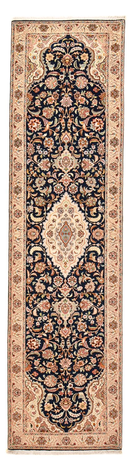 Biegacz Dywan perski - Tabriz - Królewski - 310 x 83 cm - ciemnoniebieski