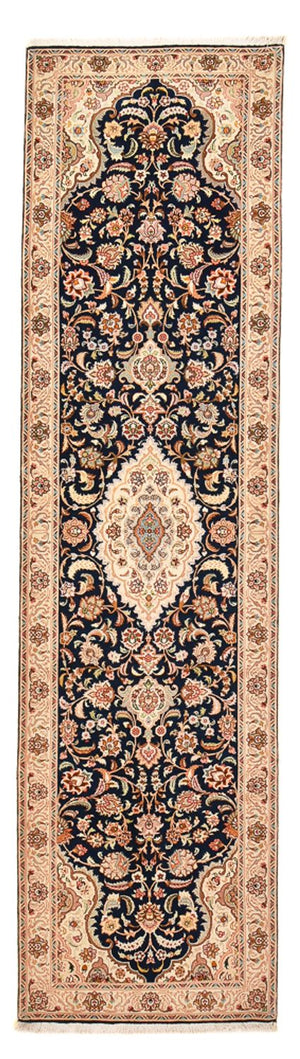 Biegacz Dywan perski - Tabriz - Królewski - 310 x 83 cm - ciemnoniebieski