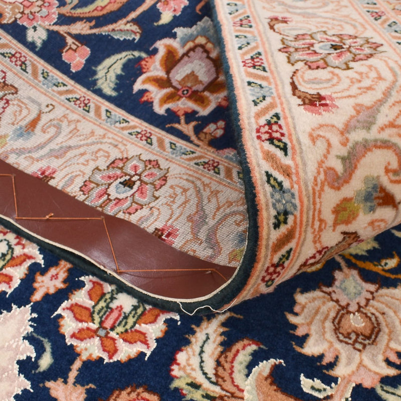 Biegacz Dywan perski - Tabriz - Królewski - 310 x 83 cm - ciemnoniebieski