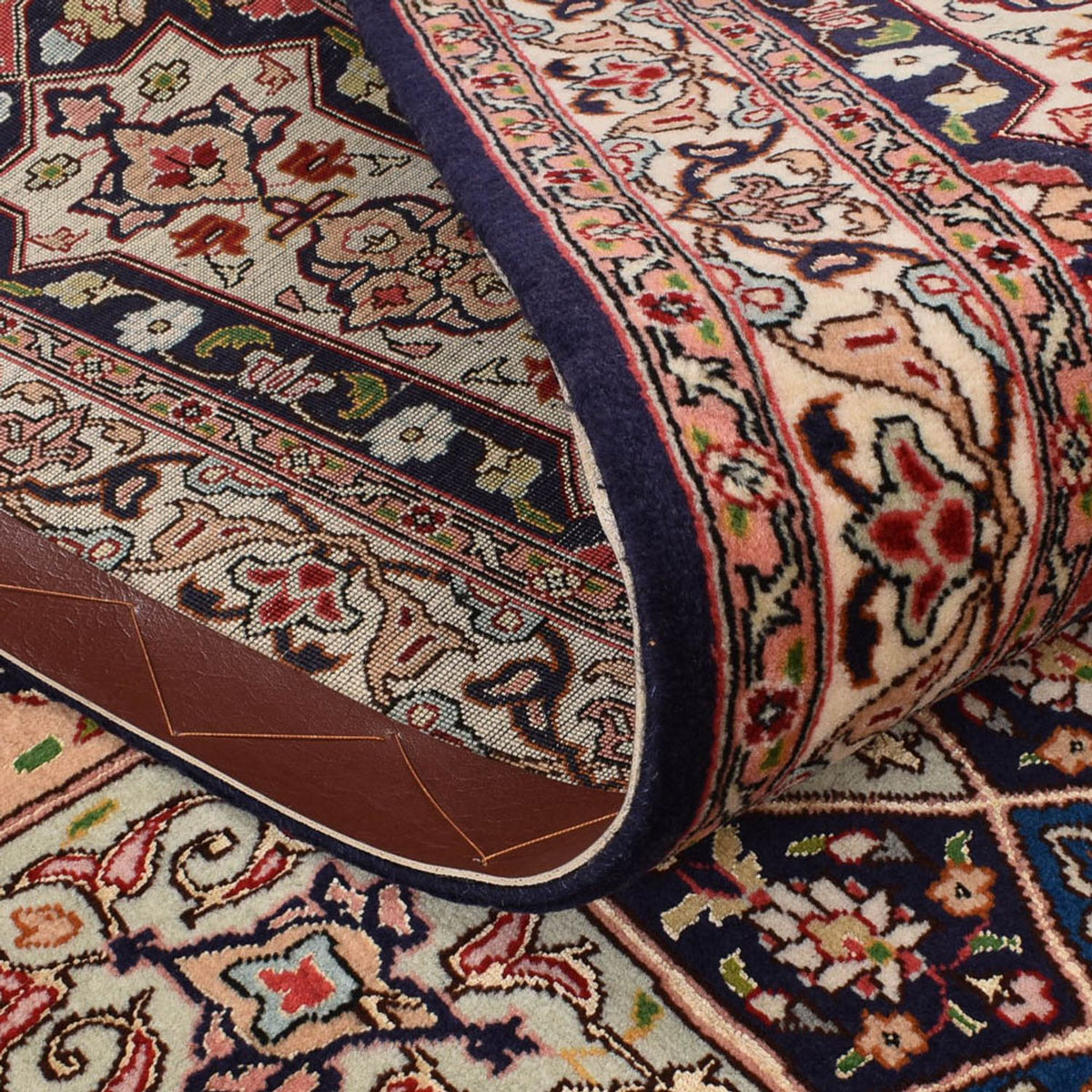 Dywan perski - Tabriz - Królewski kwadratowy  - 253 x 251 cm - ciemny beż