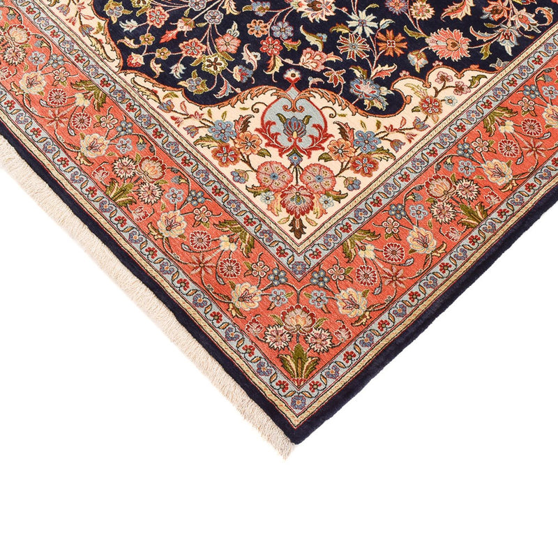 Perski dywan - Ghom - Królewski - 202 x 141 cm - ciemnoniebieski