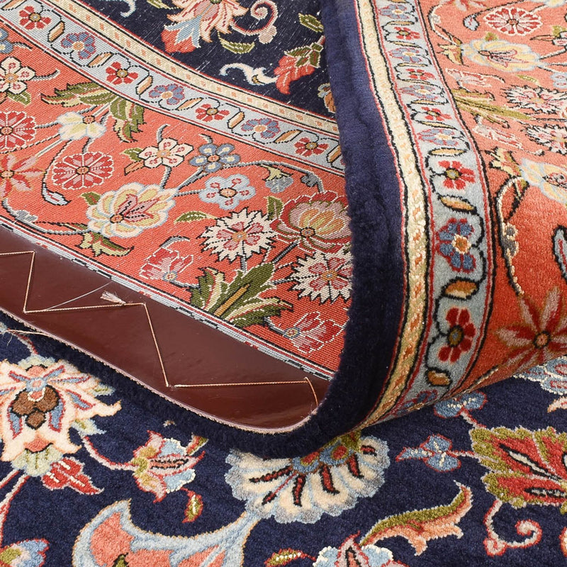 Perski dywan - Ghom - Królewski - 202 x 141 cm - ciemnoniebieski